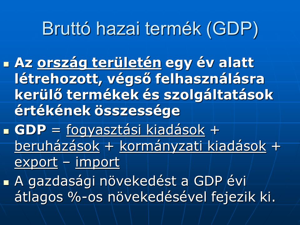 Bruttó hazai termék (GDP)