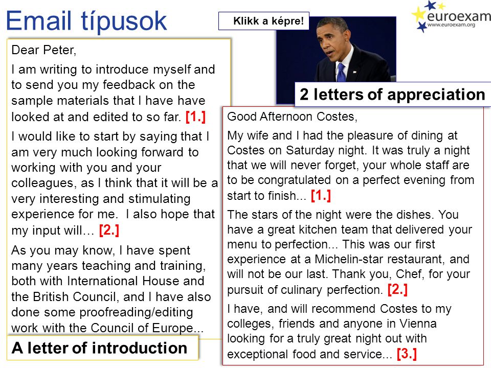 típusok 2 letters of appreciation A letter of introduction