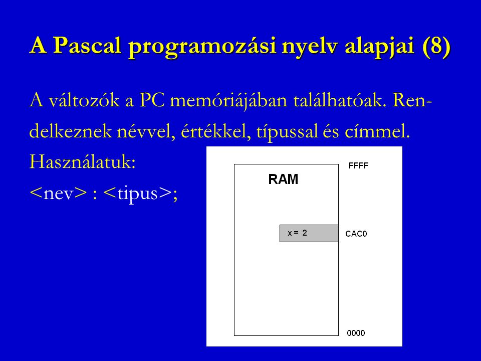 A Pascal programozási nyelv alapjai (8)