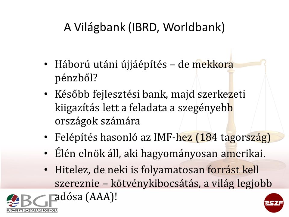 A Világbank (IBRD, Worldbank)