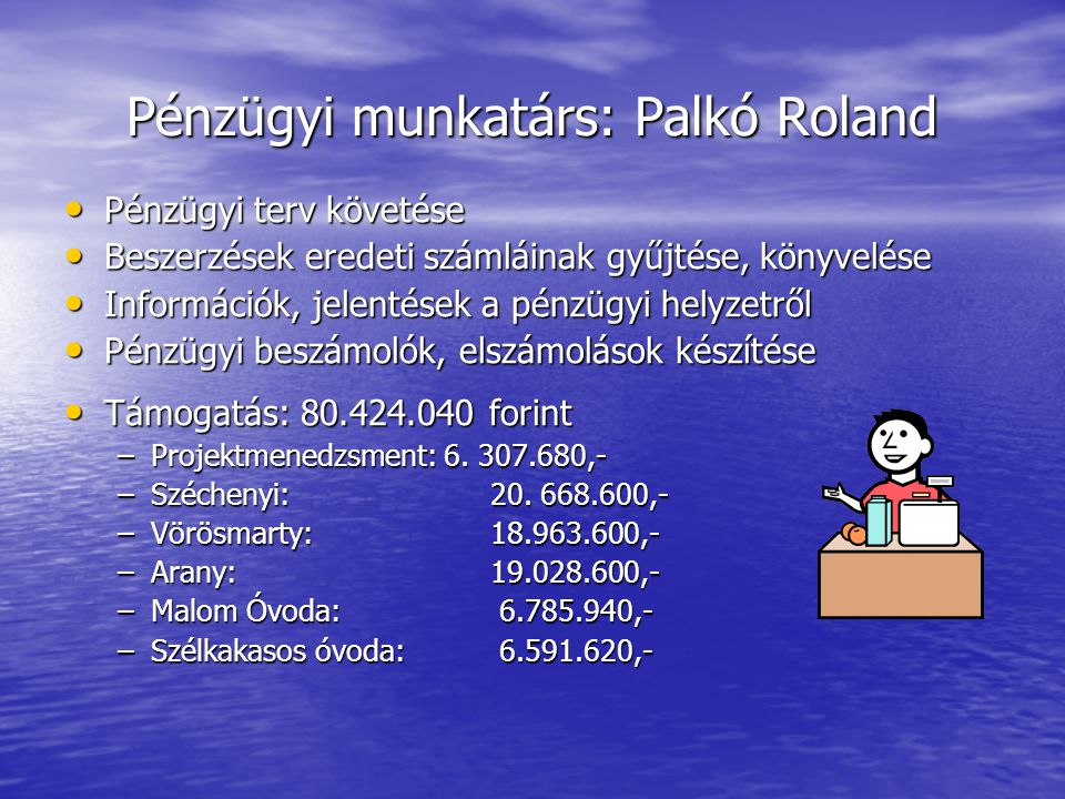Pénzügyi munkatárs: Palkó Roland
