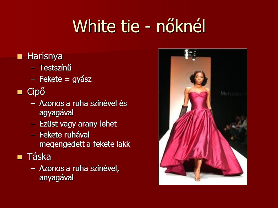 White tie - nőknél Harisnya Cipő Táska Testszínű Fekete = gyász