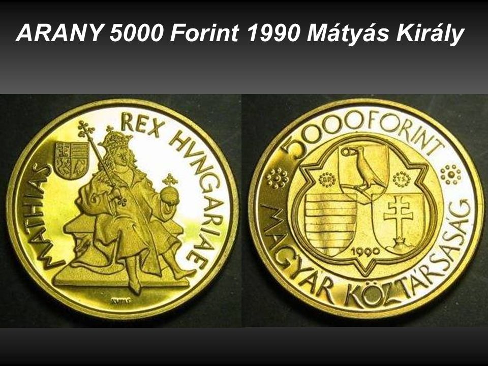 ARANY 5000 Forint 1990 Mátyás Király