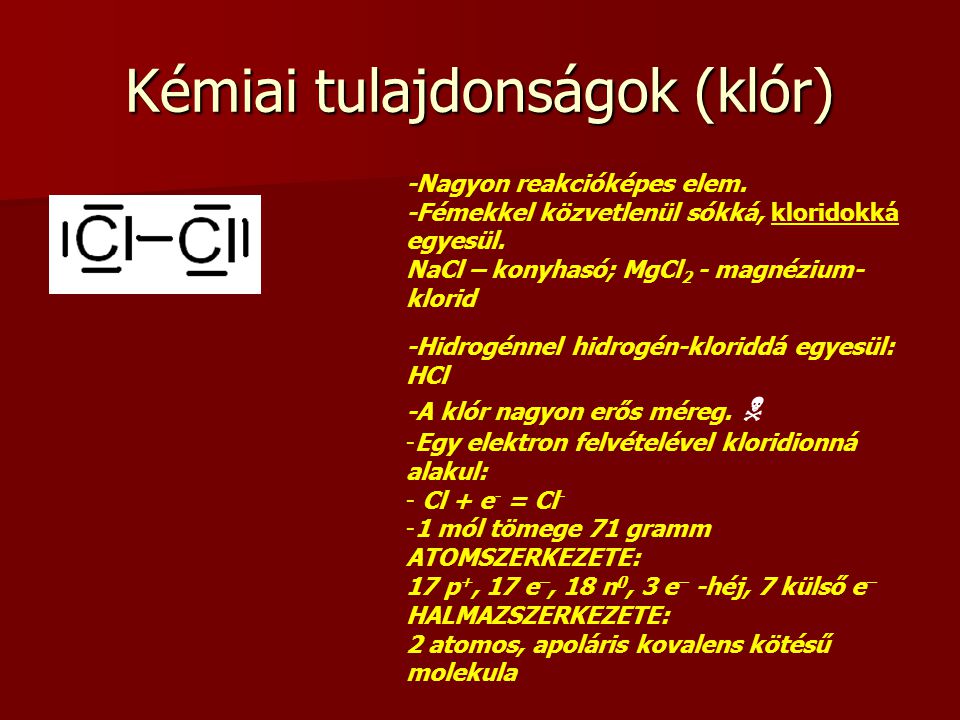 Kémiai tulajdonságok (klór)