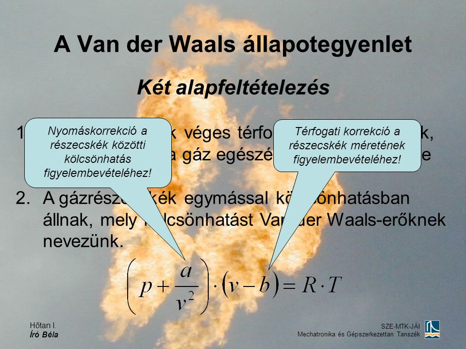 A Van der Waals állapotegyenlet