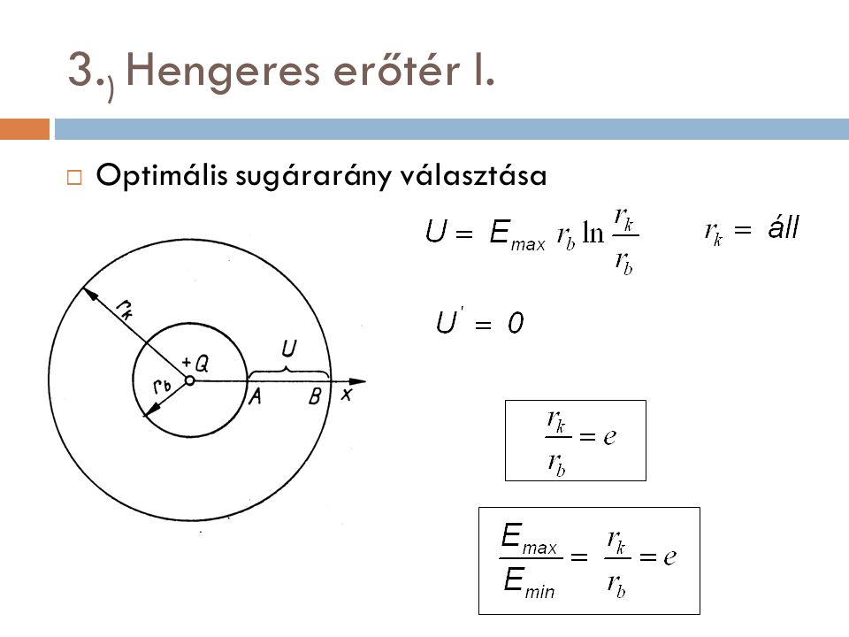 3.) Hengeres erőtér I. Optimális sugárarány választása