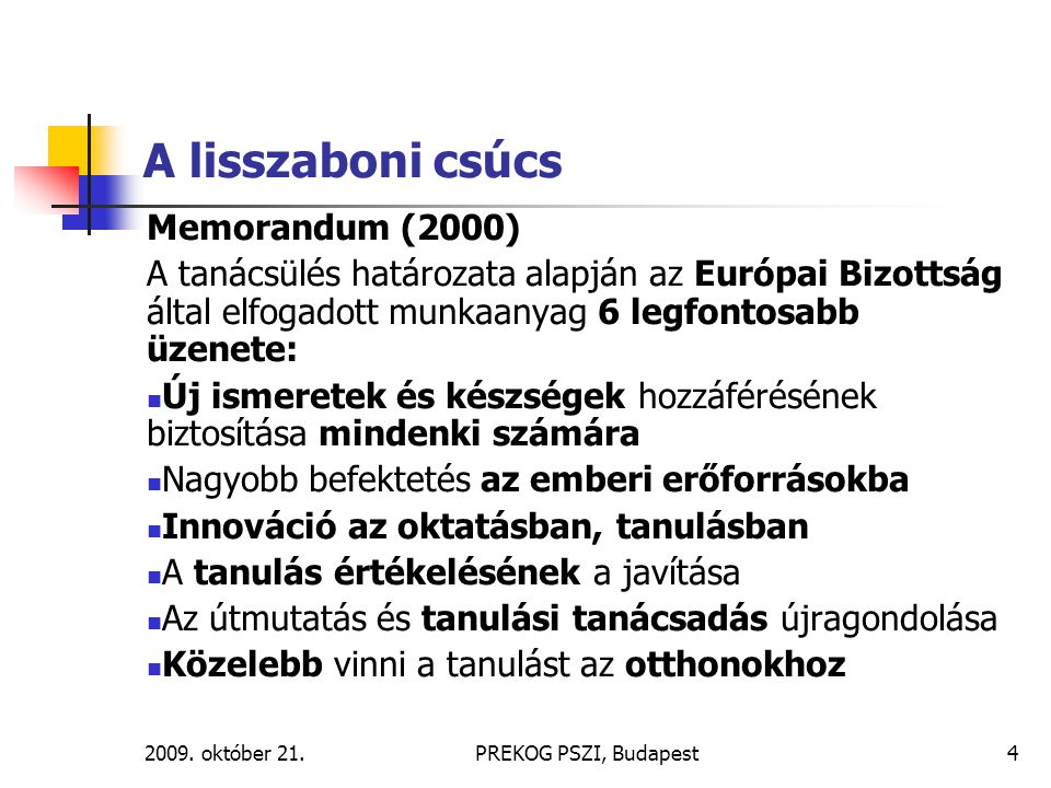 A lisszaboni csúcs Memorandum (2000)