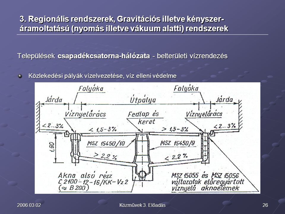 Regionális rendszerek, Gravitációs illetve kényszer-áramoltatású (nyomás illetve vákuum alatti) rendszerek.