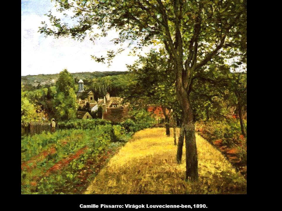 Camille Pissarro: Virágok Louvecienne-ben, 1890.