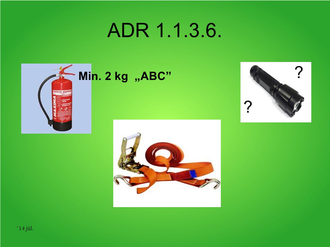 ADR Min. 2 kg „ABC ’17 ápr.