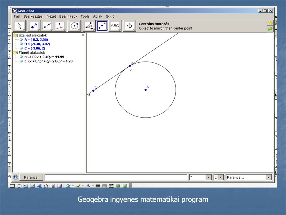 Geogebra ingyenes matematikai program