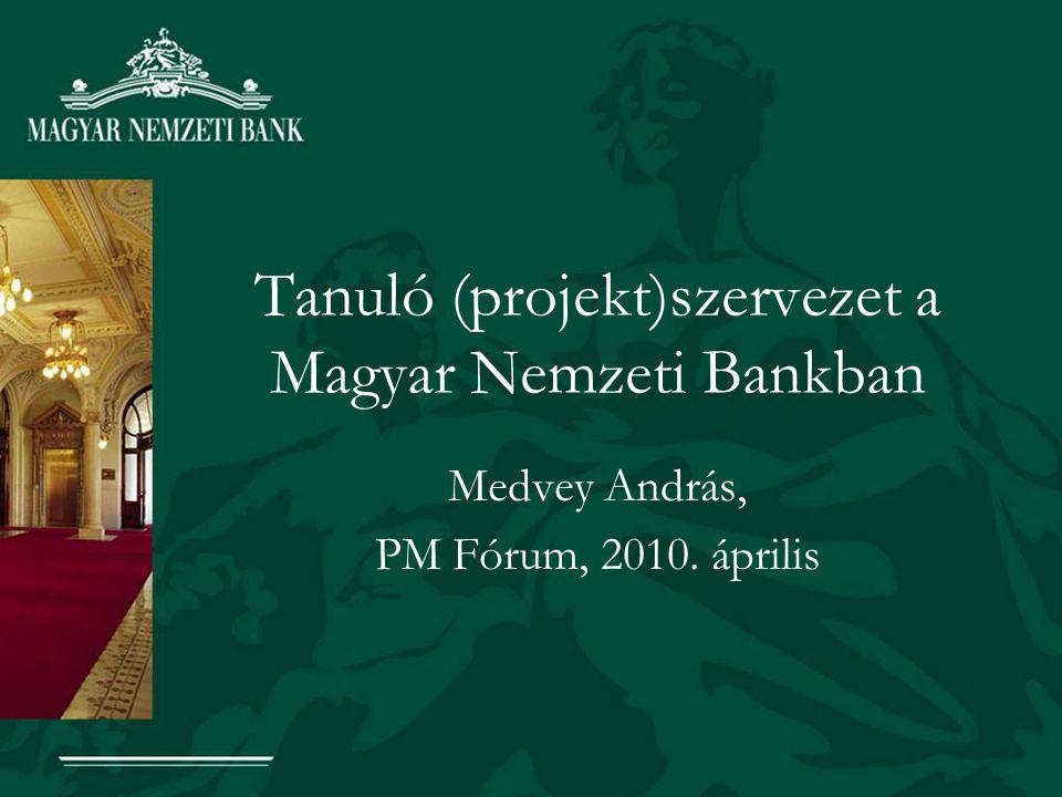 Tanuló (projekt)szervezet a Magyar Nemzeti Bankban
