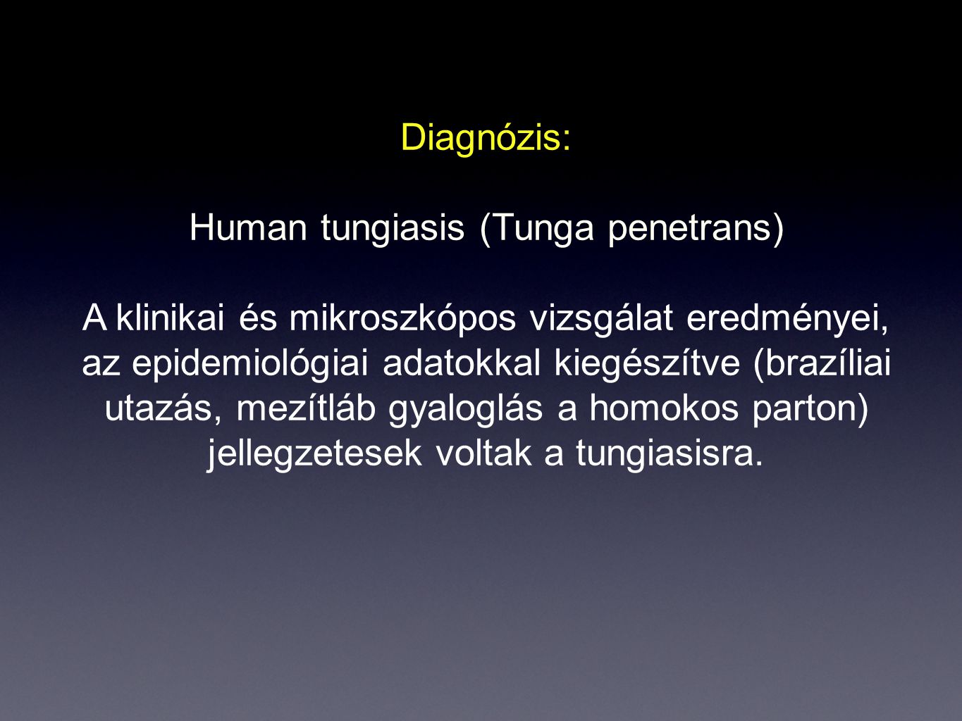 Human tungiasis (Tunga penetrans)