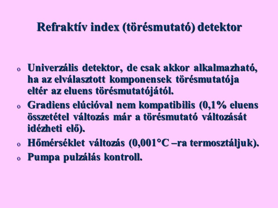 Refraktív index (törésmutató) detektor