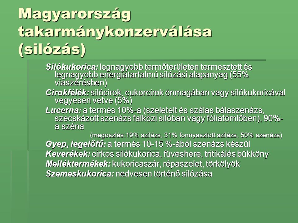Magyarország takarmánykonzerválása (silózás)