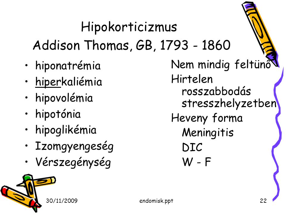Hipokorticizmus Addison Thomas, GB,