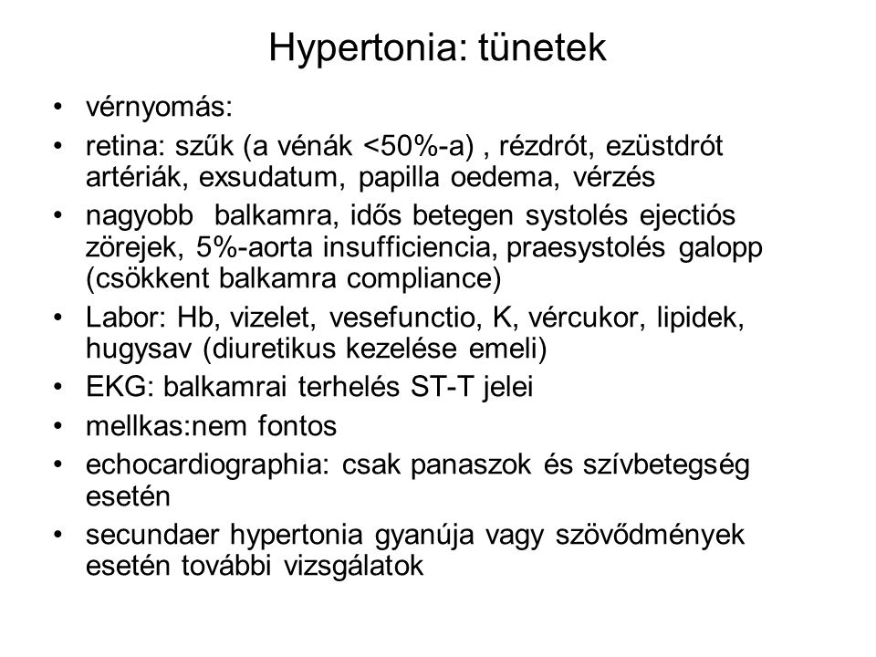 Hypertonia: tünetek vérnyomás: