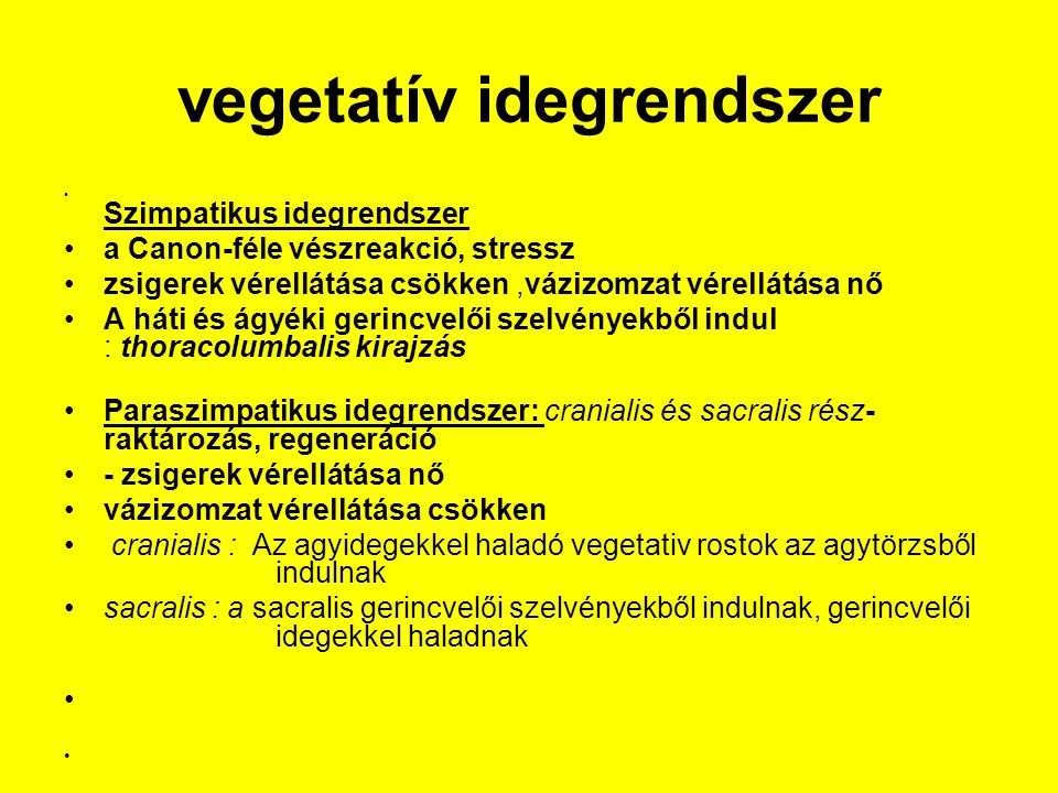 vegetatív idegrendszer