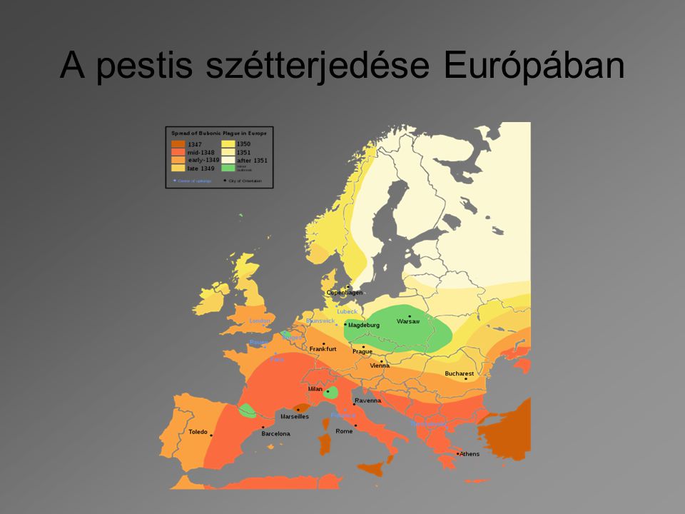 A pestis szétterjedése Európában