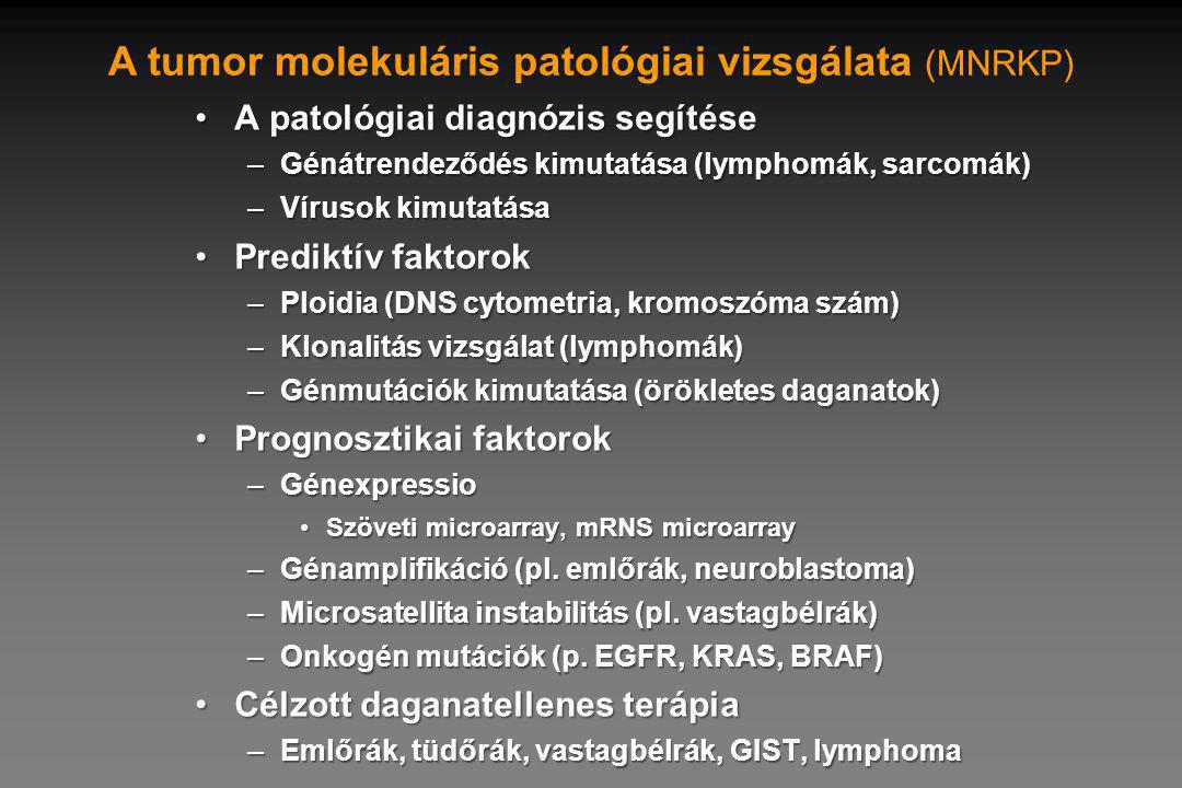 A tumor molekuláris patológiai vizsgálata (MNRKP)