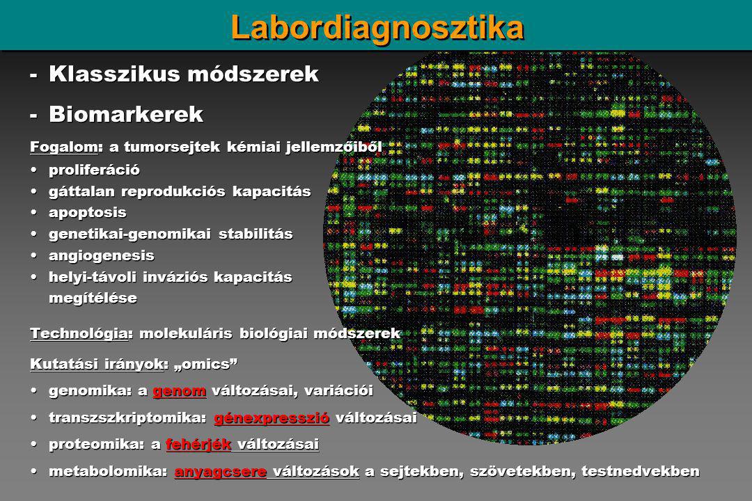 Labordiagnosztika Klasszikus módszerek Biomarkerek
