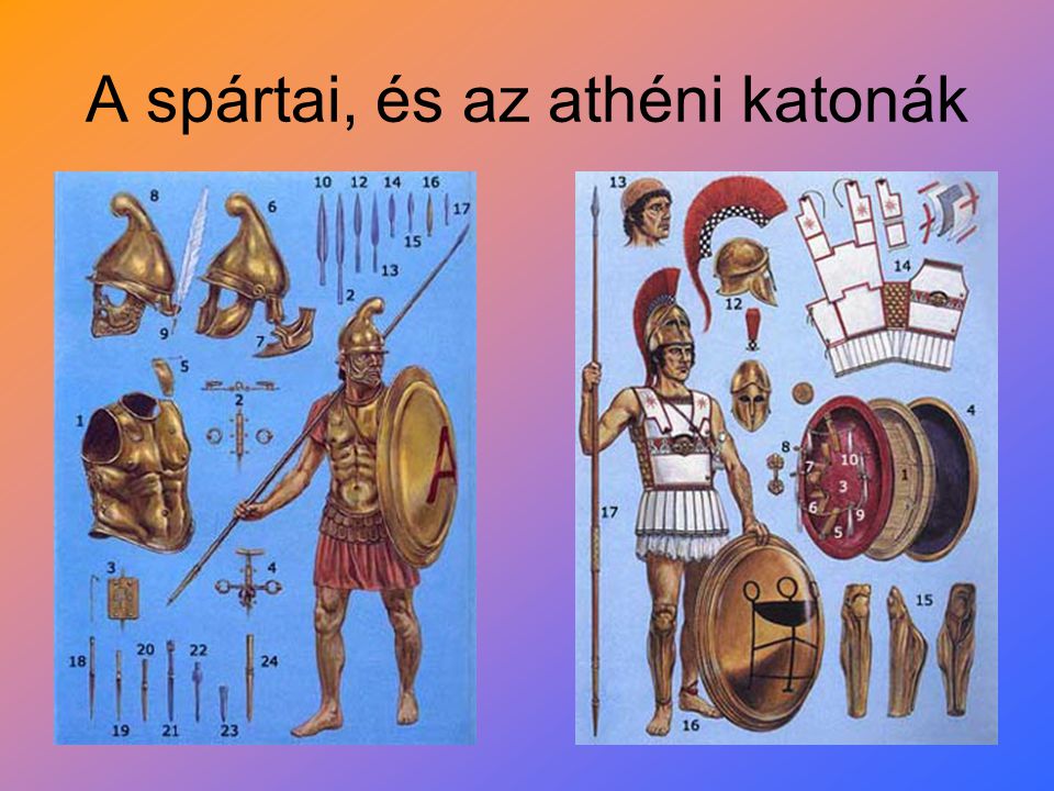 A spártai, és az athéni katonák