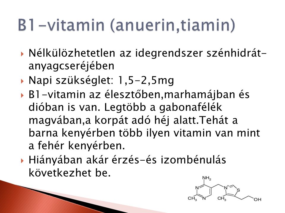 B1-vitamin (anuerin,tiamin)
