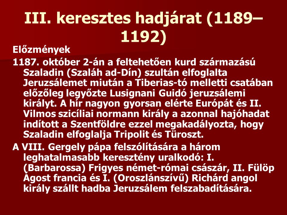 III. keresztes hadjárat (1189–1192)