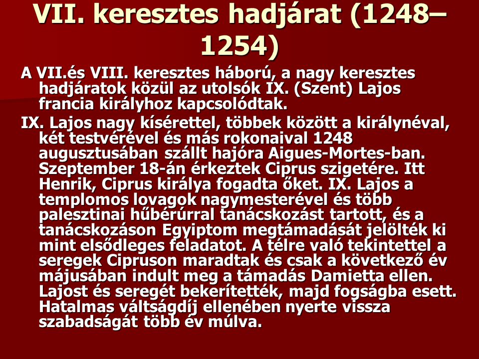 VII. keresztes hadjárat (1248–1254)