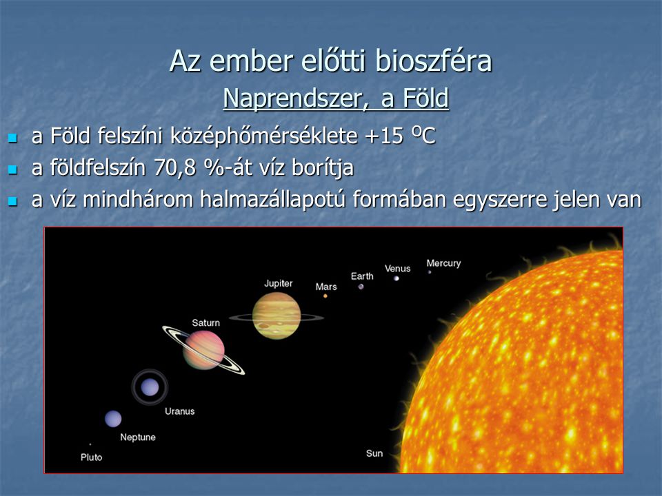 Az ember előtti bioszféra Naprendszer, a Föld