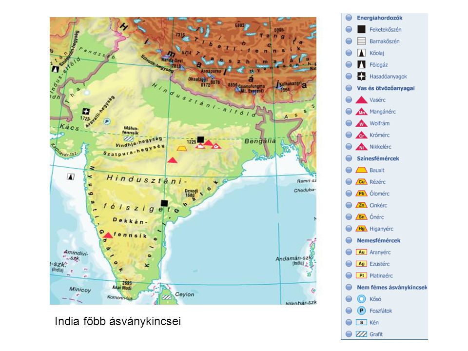 India főbb ásványkincsei