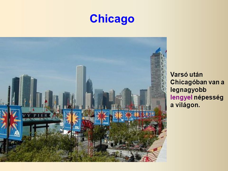 Chicago Varsó után Chicagóban van a legnagyobb lengyel népesség a világon.