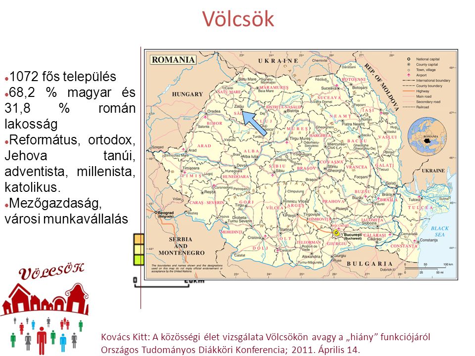 Völcsök 1072 fős település 68,2 % magyar és 31,8 % román lakosság