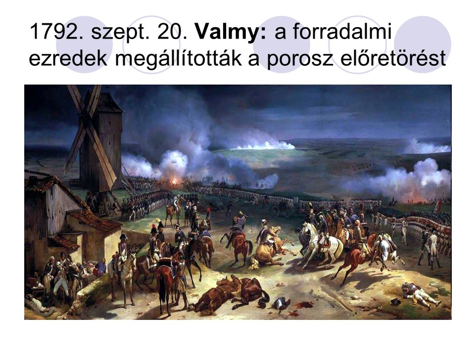 1792. szept. 20. Valmy: a forradalmi ezredek megállították a porosz előretörést