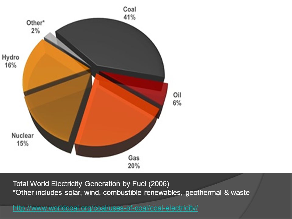 Total World Electricity Generation by Fuel (2006)