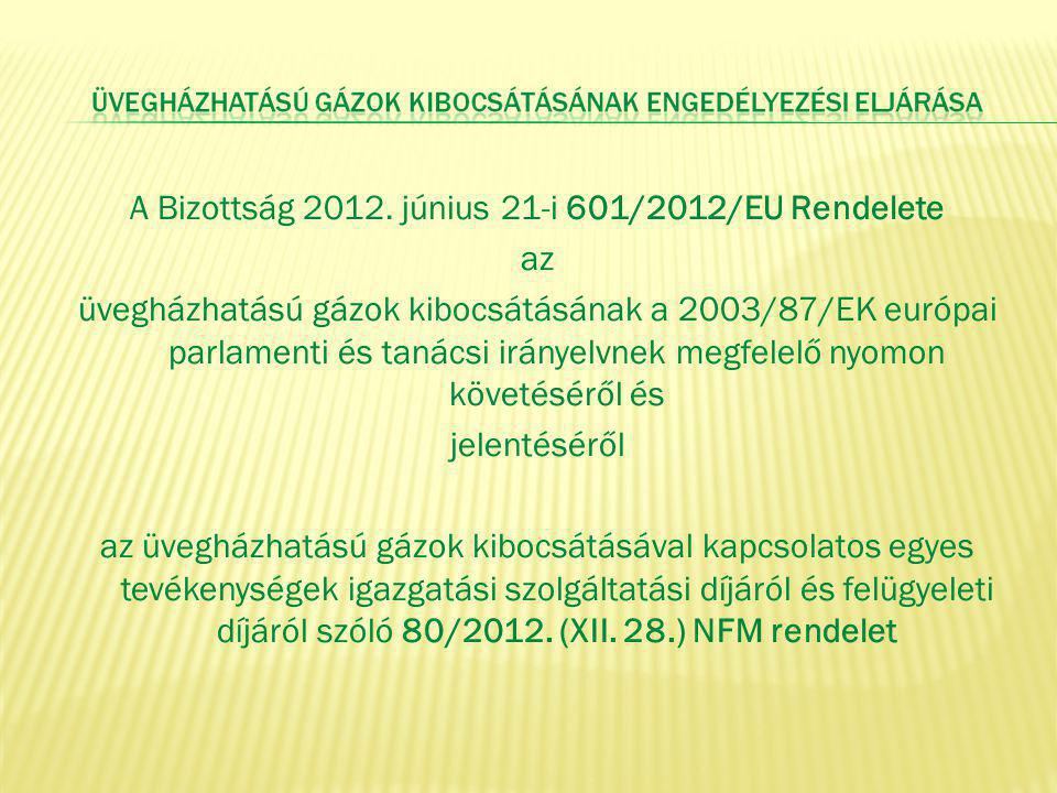 A Bizottság június 21-i 601/2012/EU Rendelete