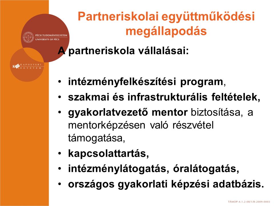 Partneriskolai együttműködési megállapodás