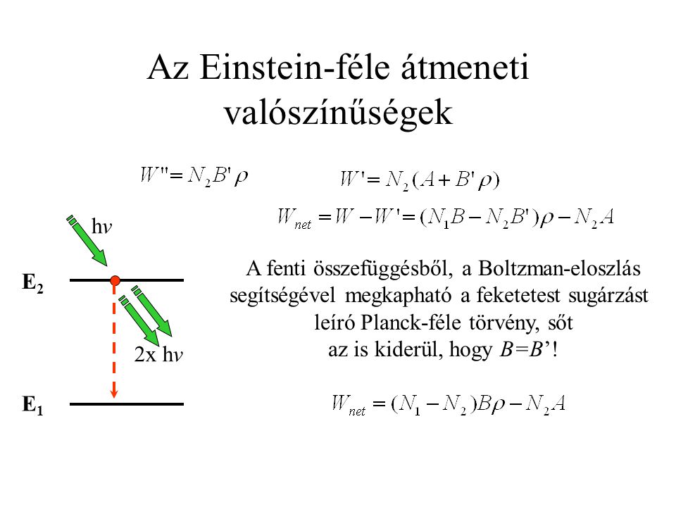 Az Einstein-féle átmeneti valószínűségek