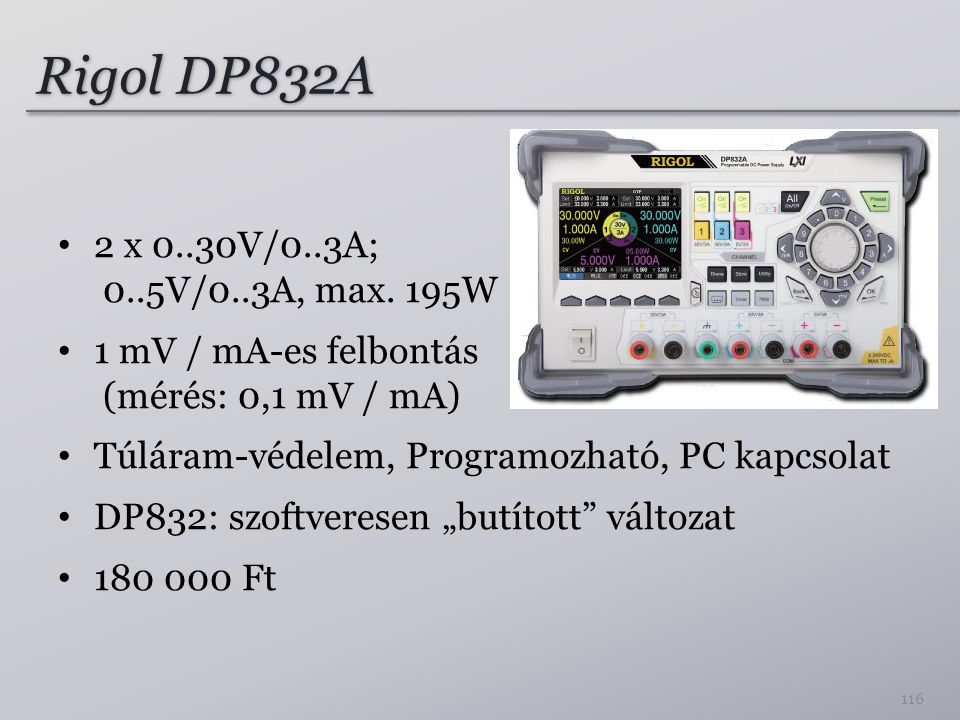 Rigol DP832A 2 x 0..30V/0..3A; 0..5V/0..3A, max. 195W
