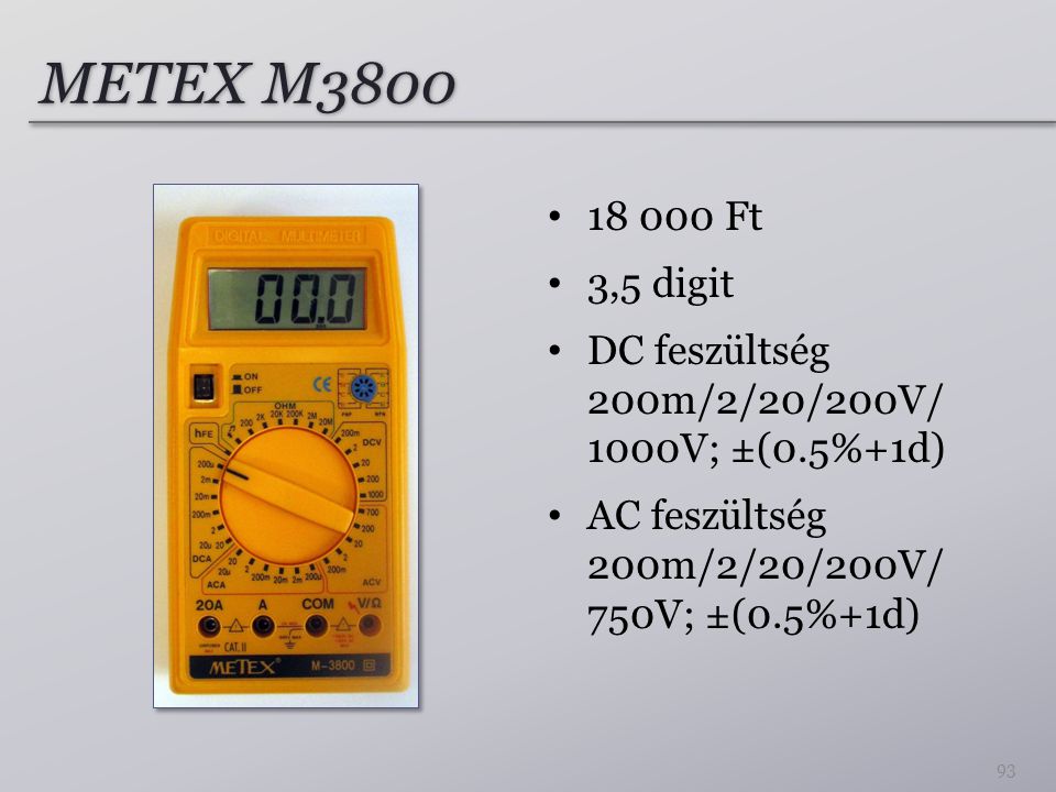 METEX M Ft. 3,5 digit.