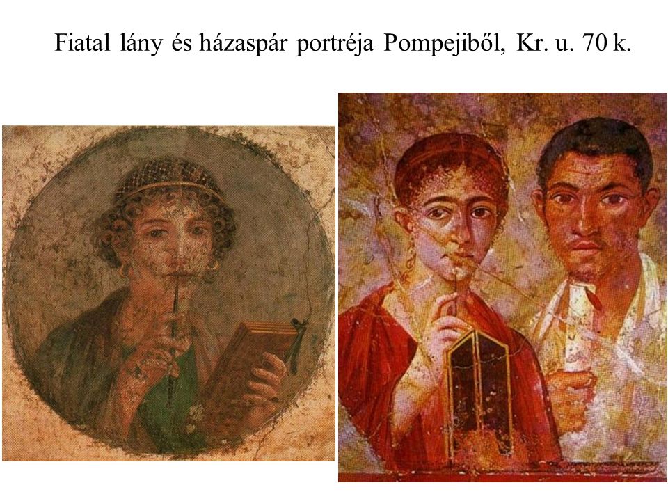 Fiatal lány és házaspár portréja Pompejiből, Kr. u. 70 k.