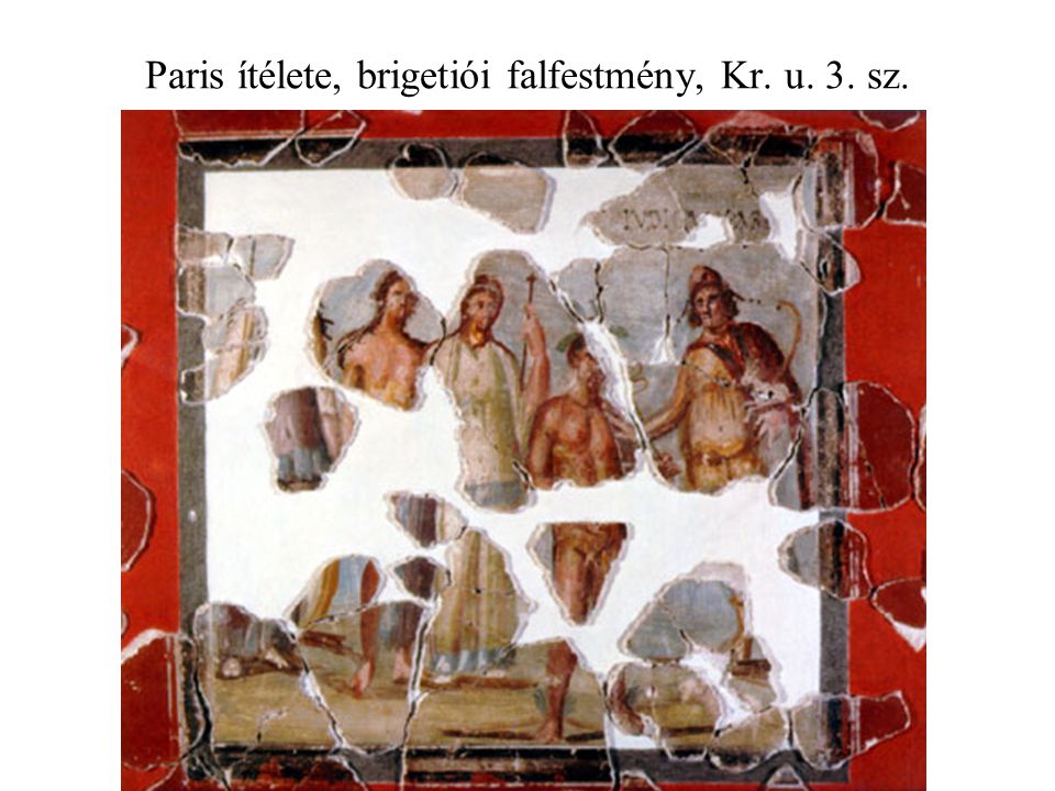 Paris ítélete, brigetiói falfestmény, Kr. u. 3. sz.