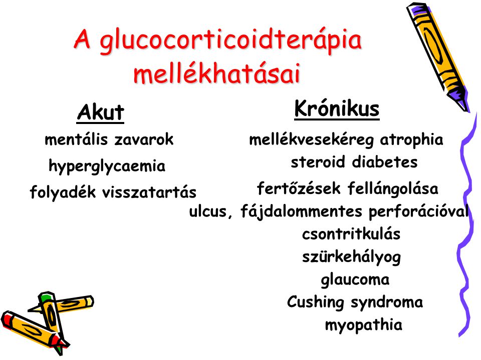 A glucocorticoidterápia mellékhatásai