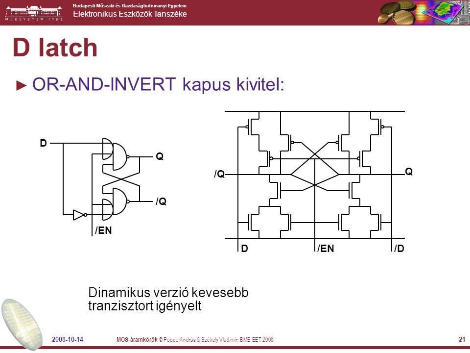 D latch OR-AND-INVERT kapus kivitel: