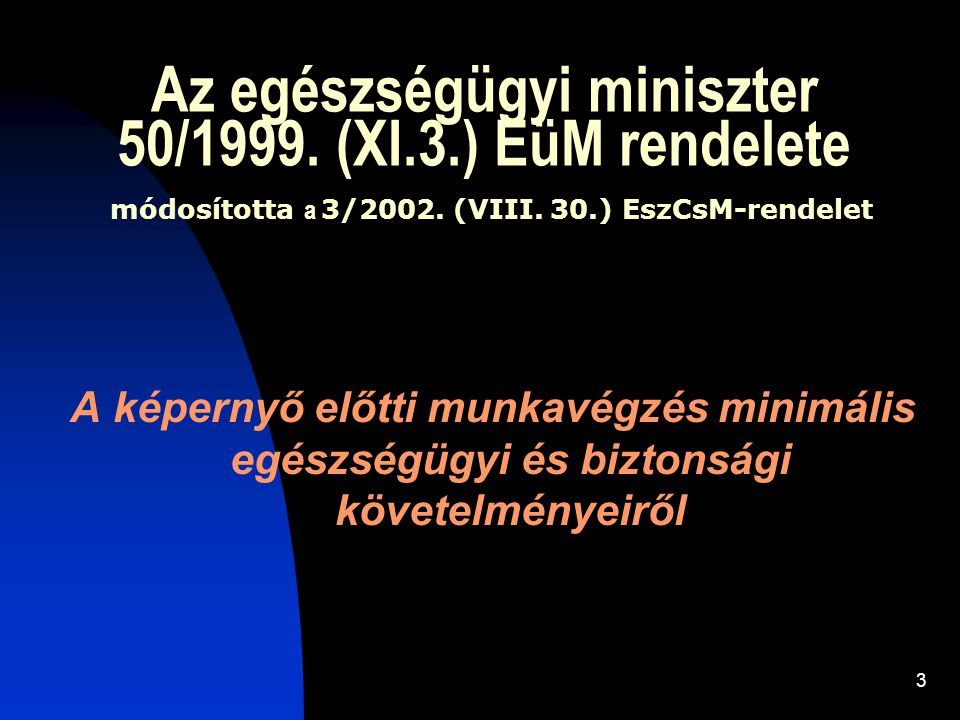 Az egészségügyi miniszter 50/1999. (XI. 3