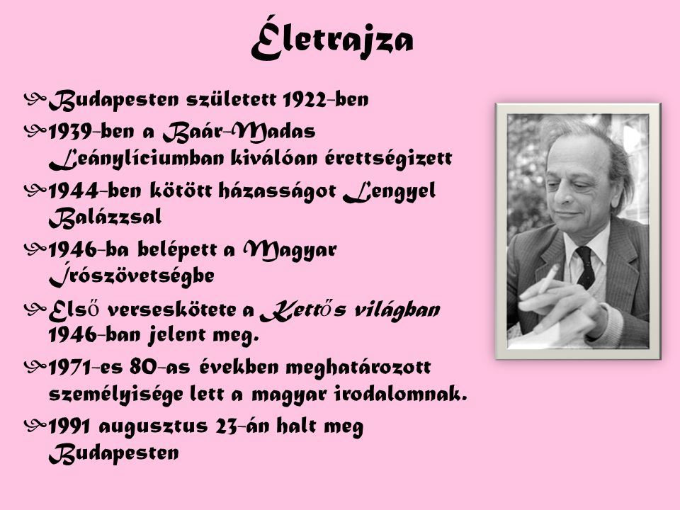 Életrajza Budapesten született 1922-ben