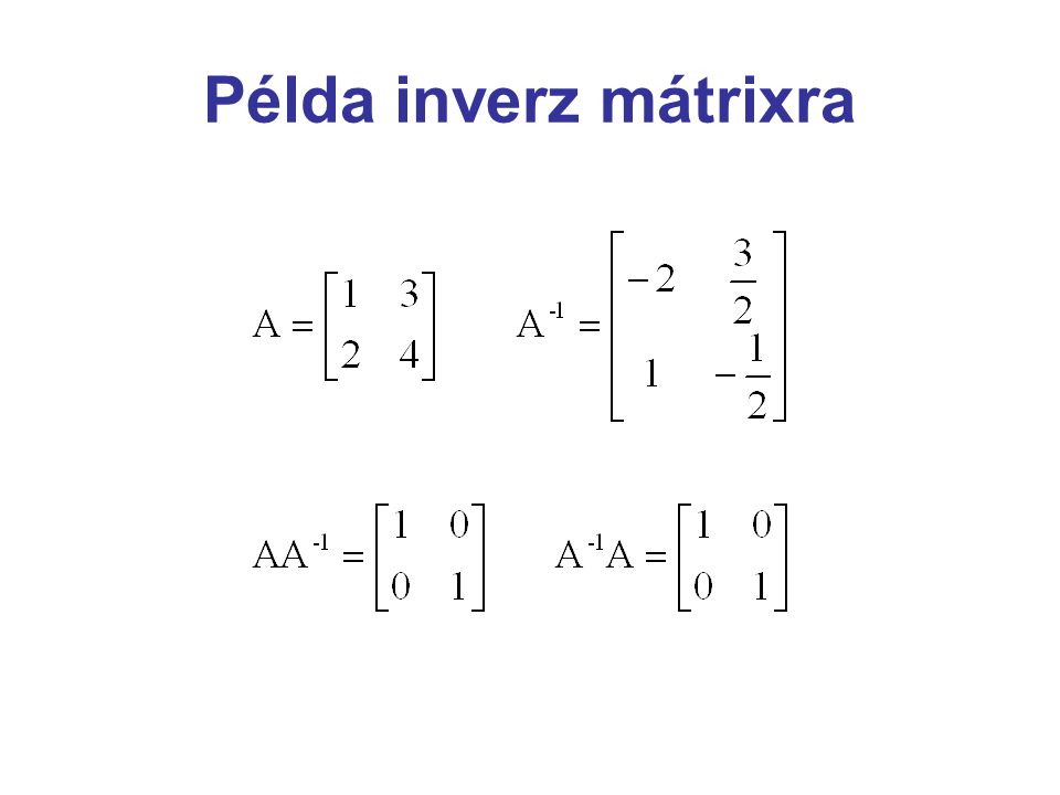 Példa inverz mátrixra