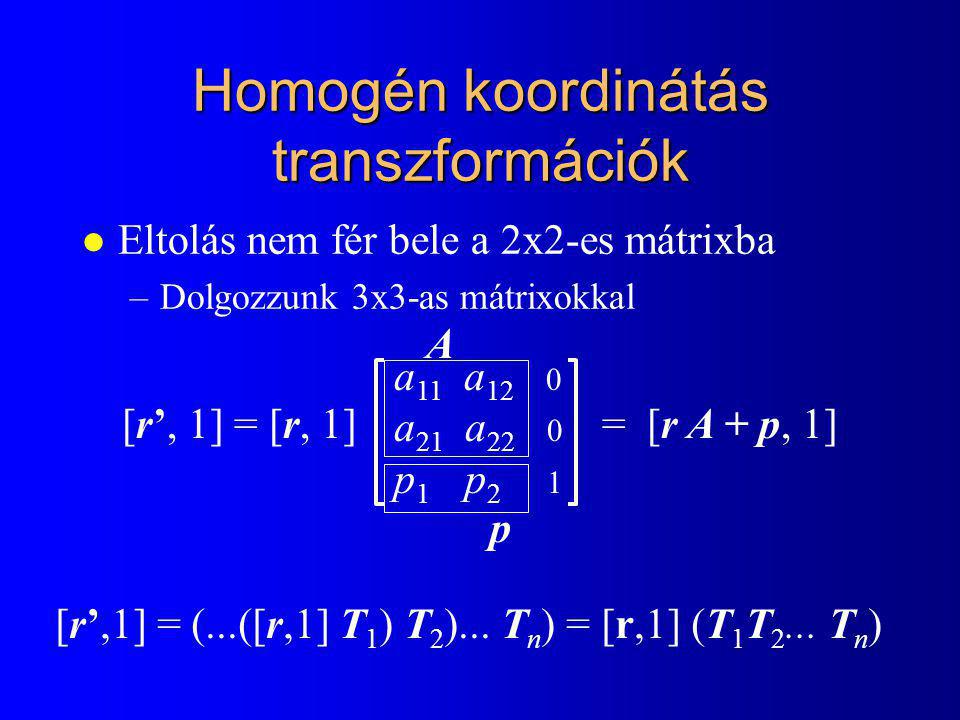 Homogén koordinátás transzformációk