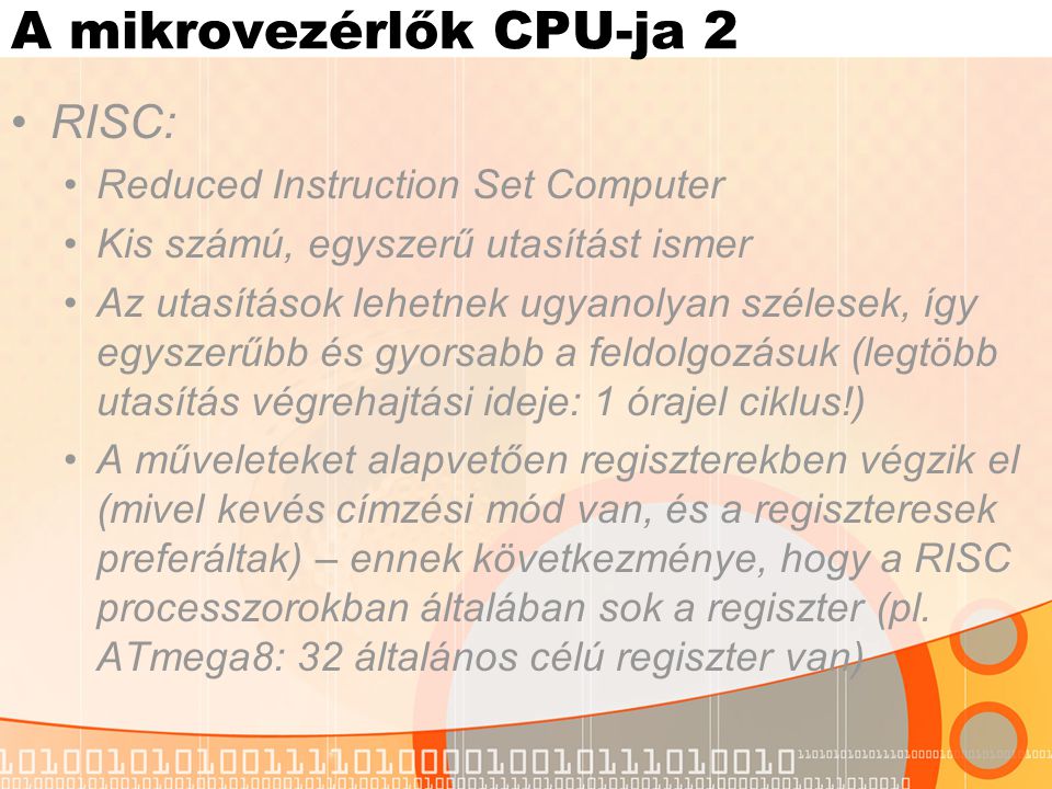 A mikrovezérlők CPU-ja 2
