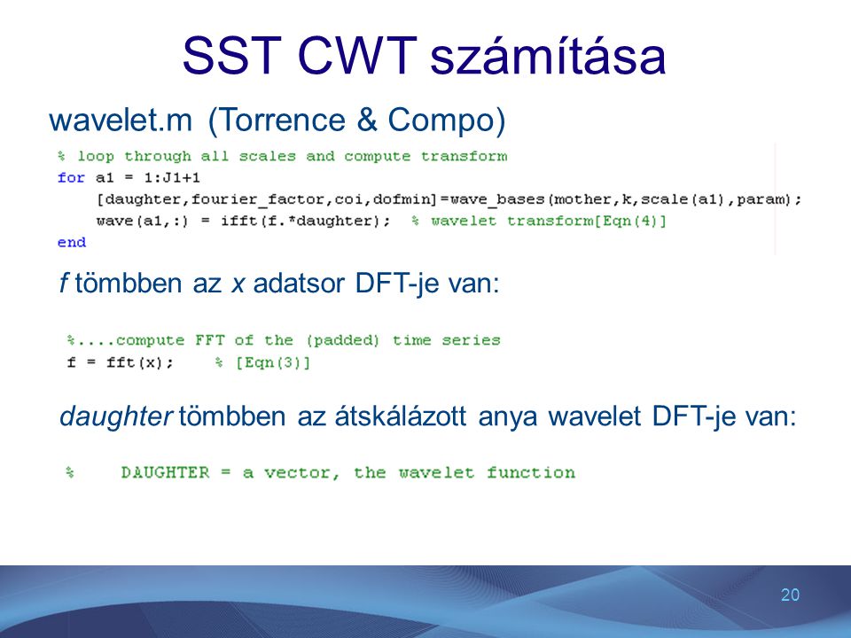 SST CWT számítása wavelet.m (Torrence & Compo)
